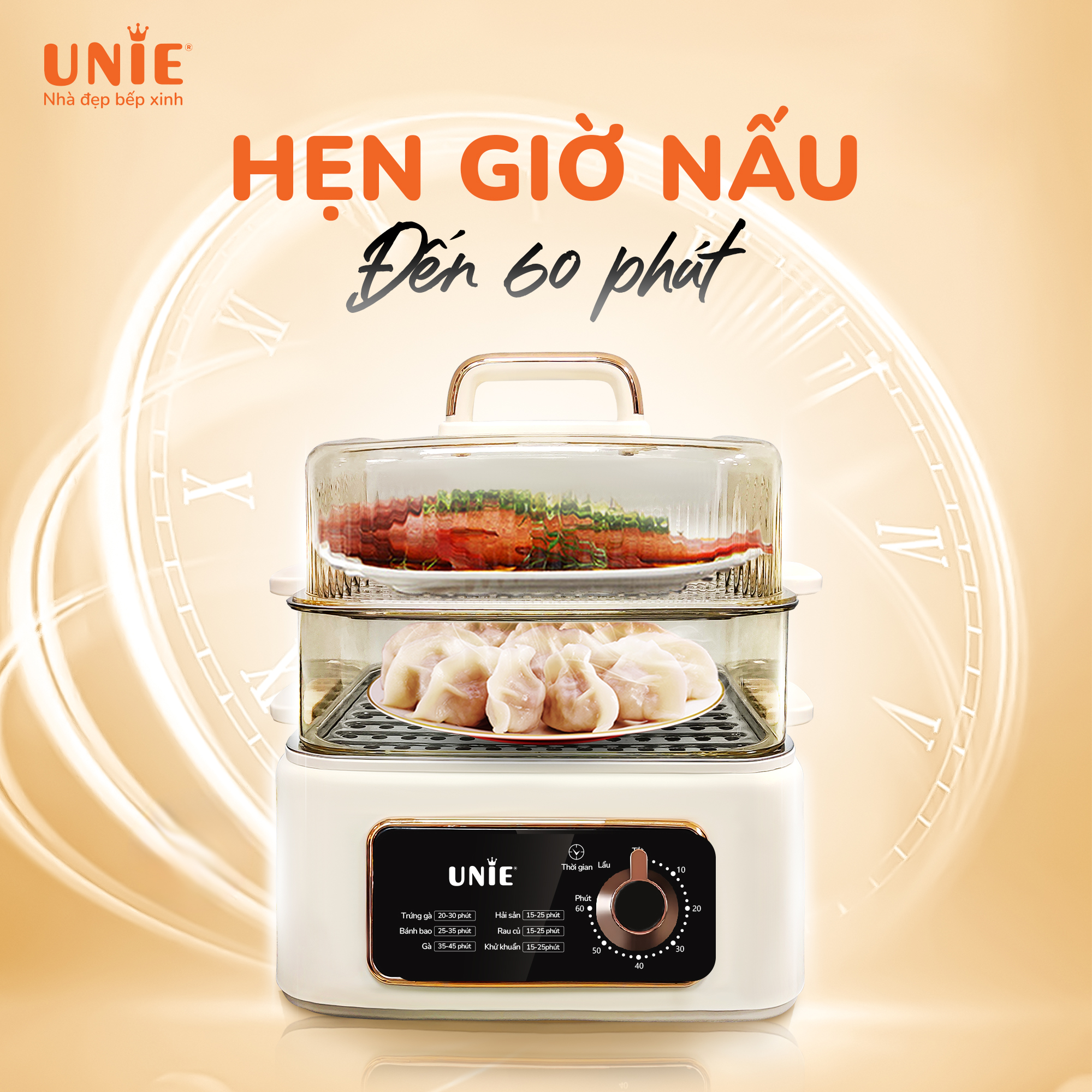 Nồi lẩu hấp đa năng Unie UE660 - Hàng Chính Hãng