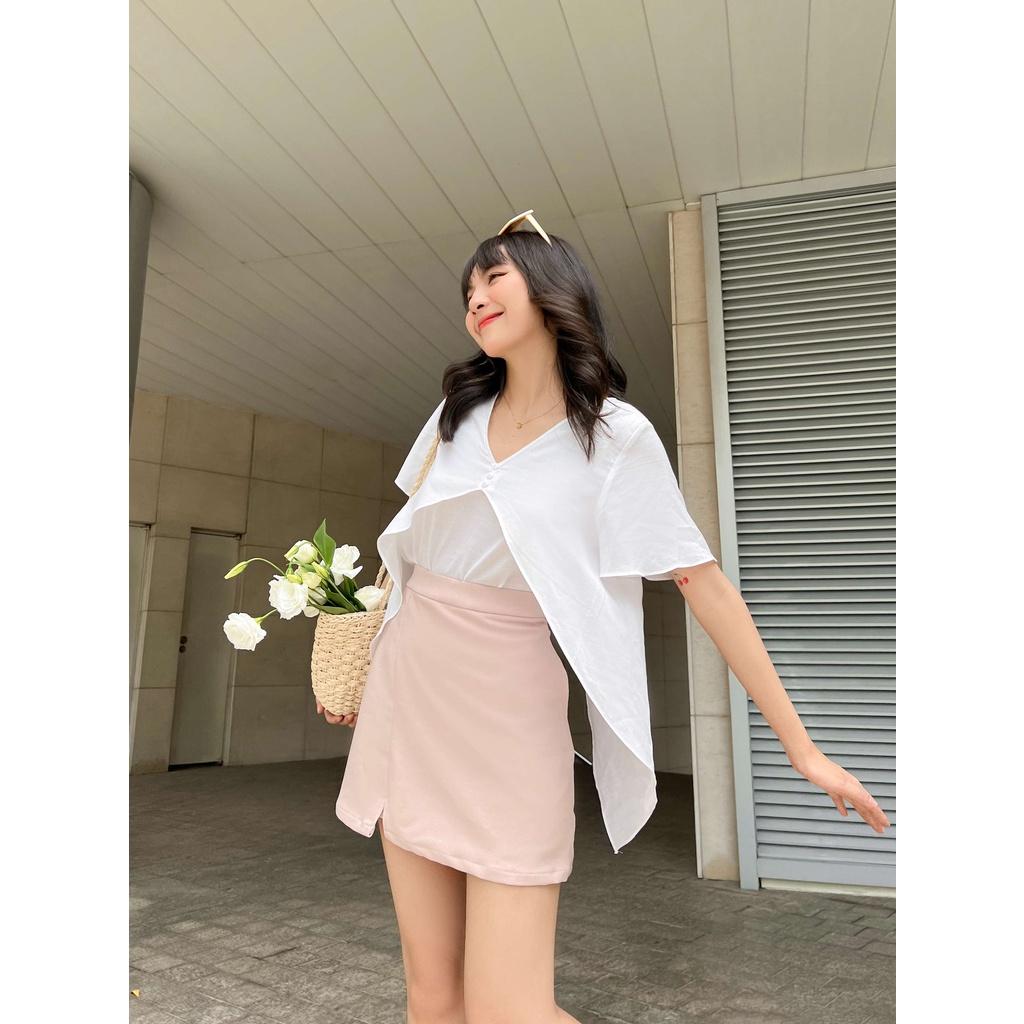 Quần váy A ngắn ODS xẻ lai trước
