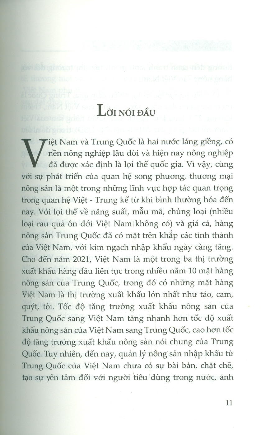 Thương Mại Nông Sản Giữa Việt Nam Và Trung Quốc Trong Bối Cảnh Mới (Sách chuyên khảo) - TS. Nguyễn Thị Phương Hoa (Chủ biên)