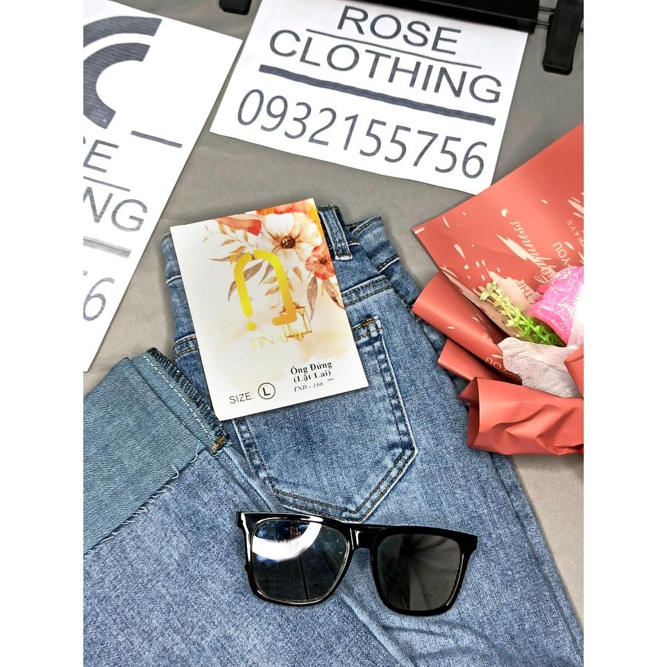 Quần Jean Lưng Cao Ống Đứng Chất Co Giãn