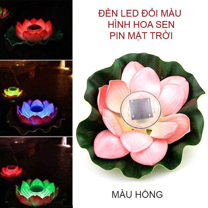 Đèn led năng lượng mặt trời hình hoa sen nổi trên mặt nước SNS021