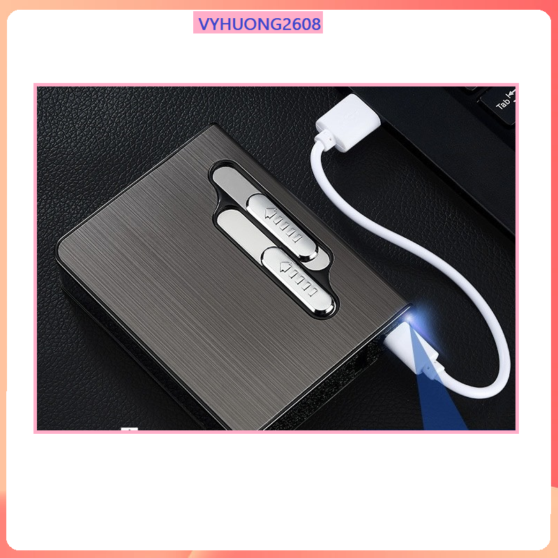 Hộp Đựng Thuốc Kiêm Bật Lửa Sạc Điện Cổng Sạc USB Sang Trọng Độc Lạ Tiện Lợi Nhập Khẩu