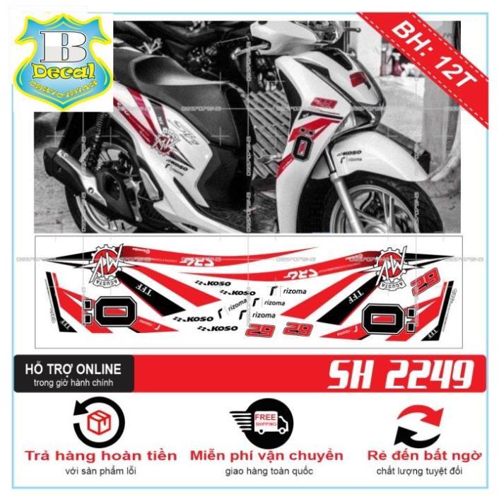 TEM XE SH 2019 OHLINS TRẮNG ĐỎ