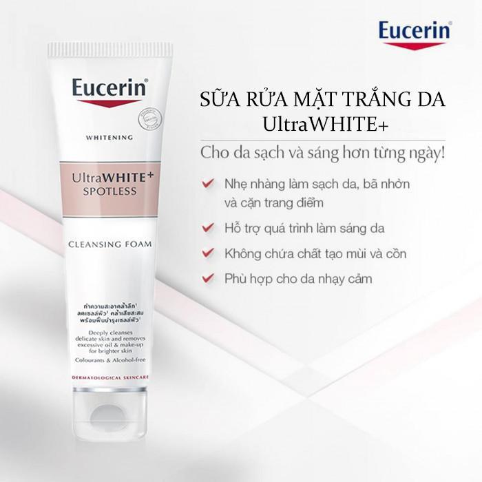 Eucerin Sữa Rửa Mặt Làm Trắng Ngừa Thâm Nám Ultra White+ Spotless Cleansing Foam 150g