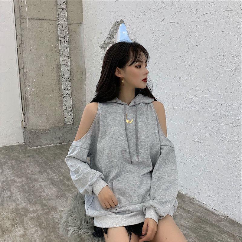Áo len nữ tay dài hở vai màu trơn