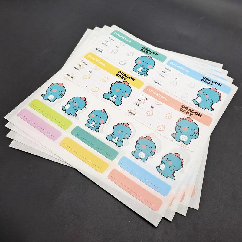 Nhãn Vở Học Sinh Dragon Baby Kèm Sticker - futurebook N101 (16 Nhãn)