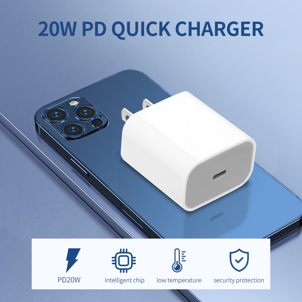 Bộ Sạc Nhanh PD 20w Tương Thích Với Bộ Chuyển Đổi USB-C Điện Áp Băng Thông Rộng 18w Của Mỹ, Màu Trắng