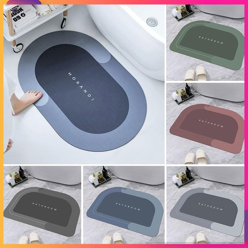 Thảm lau chân Silicon lót cửa chùi chân Siêu thấm hút, chống trượt cho phòng tắm Màu sắc ngẫu nhiên