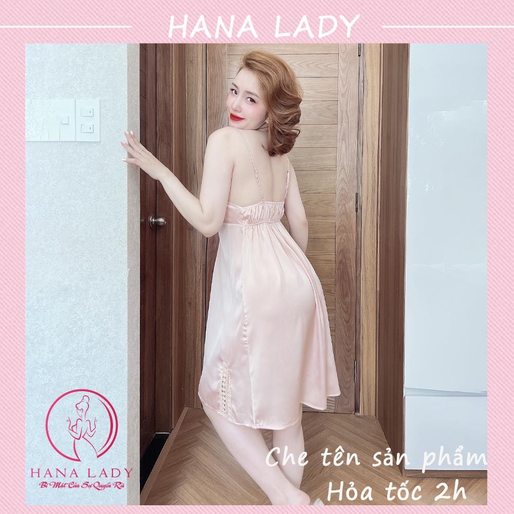 Váy ngủ 2 dây mặc nhà - Đầm ngủ lụa cao cấp kèm quần (có mút ngực) VN492