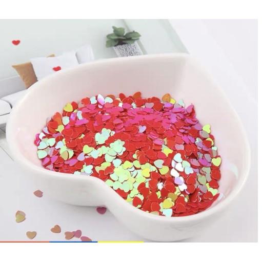 Hộp 30G Kim Tuyến Sequins Hình Trái Tim Đỏ - Trường Thịnh Sài Gòn