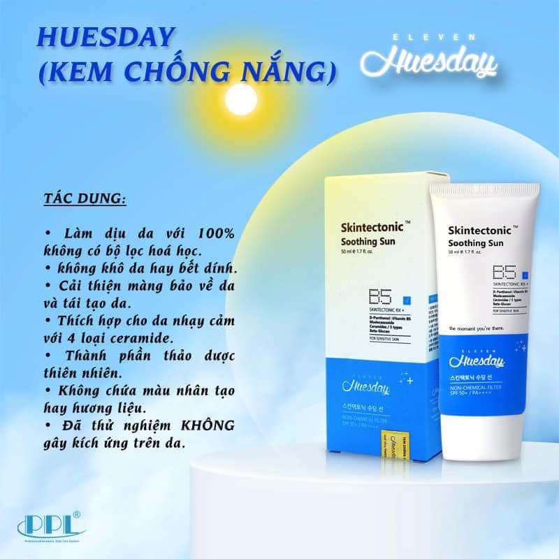Kem chống nắng vật lý Huesday Hàn Quốc 50ml