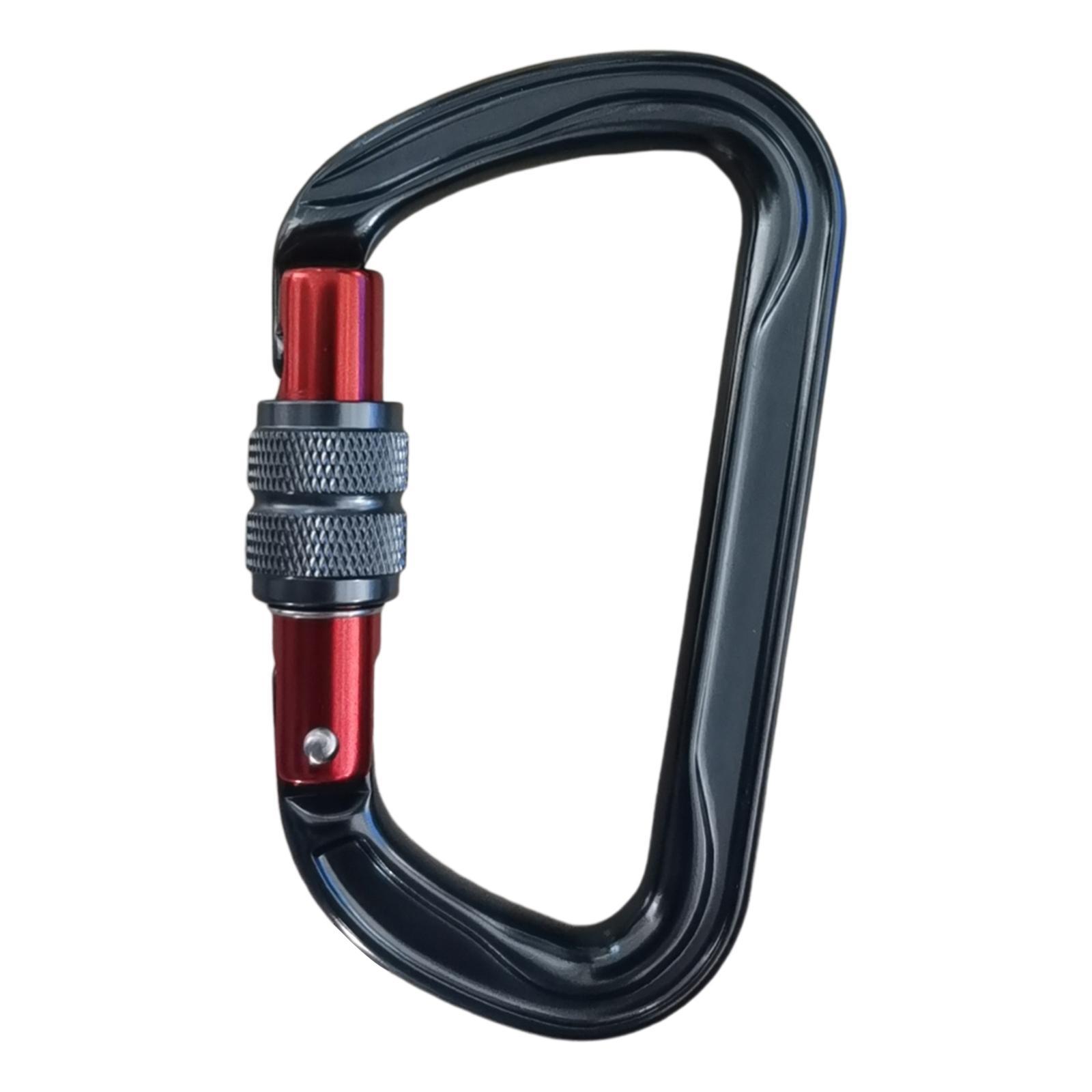 25KN Rock Climbing Tree Carving D Shape Auto Locking Carabiner Equipment