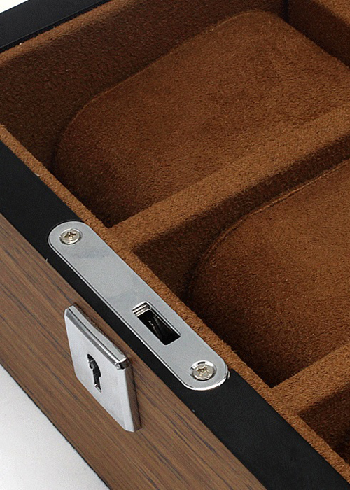 Hộp Đựng Đồng Hồ 6 Ngăn Vỏ Gỗ Veneer Ngựa Vằn Châu Phi - Mã 556