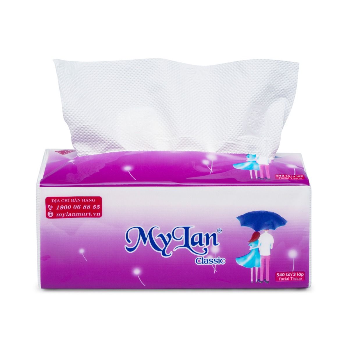 Giấy Rút Tình Nhân MyLan 3 Lớp (450 Tờ/Gói, 4 Gói/Xách)