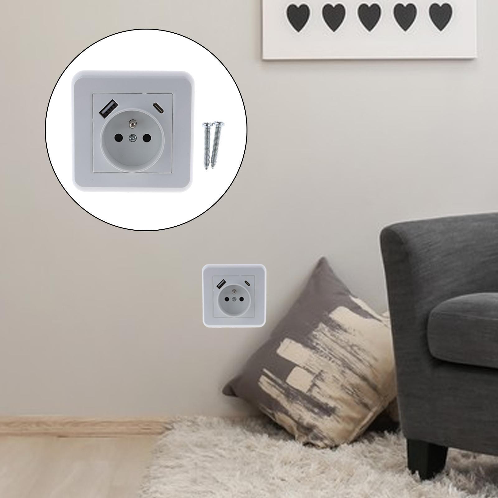 Wall Mounted Socket Square Panel European Plug Socket Widely Used for Home