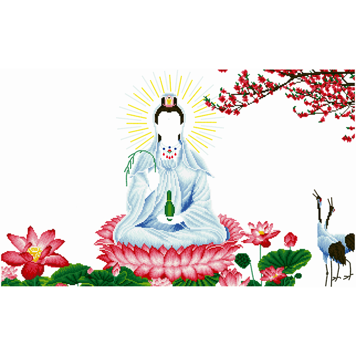Tranh đính đá Phật bà - chưa đính