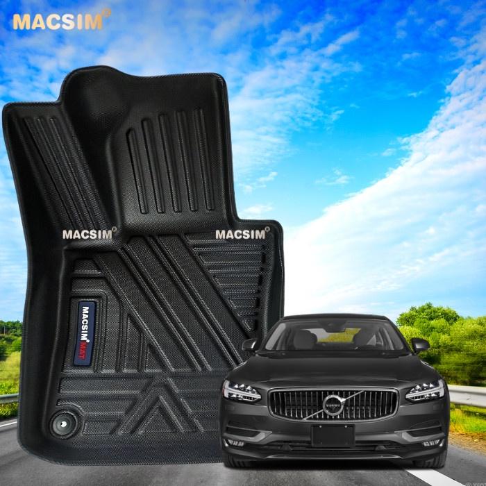Thảm lót sàn xe ô tô  Volvo S90 2017 - 2021 chất liệu TPE thương hiệu Macsim màu đen