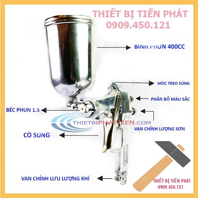 Bộ Phun Sơn F75 + Bình Chứa Sơn 400cc