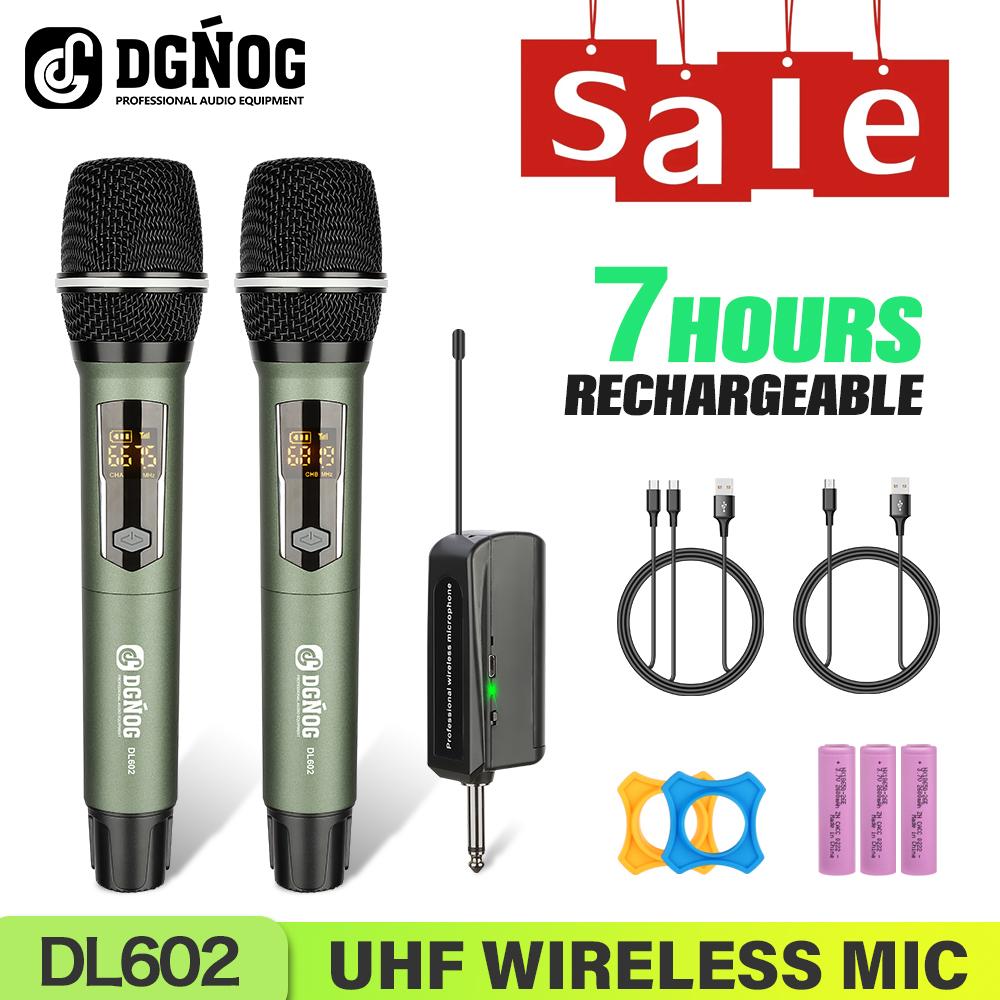 2 kênh micrô không dây UHF Dual Dual Handheld Dynamic Karaoke Mic System