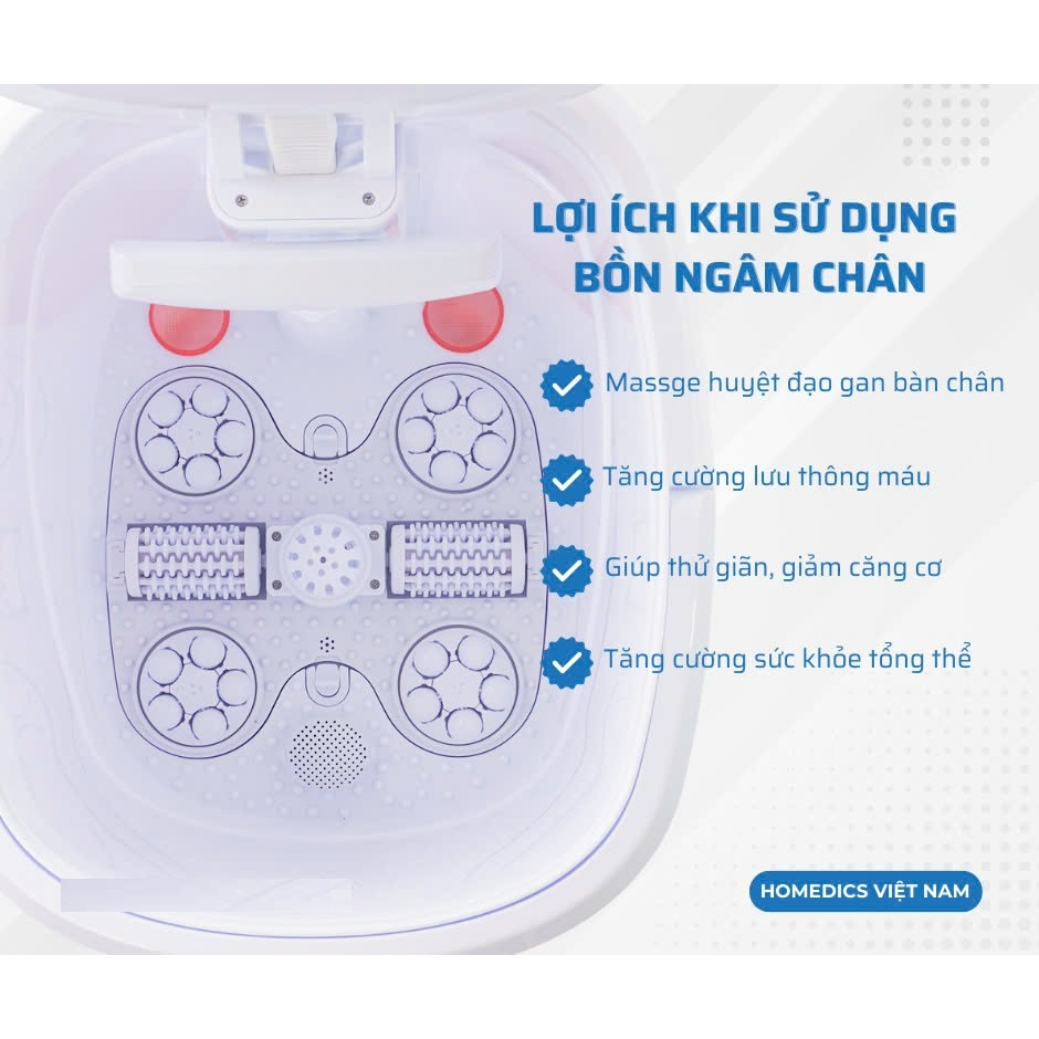 Bồn ngâm chân massage cao cấp USA 6 con lăn tự động, vòi phun massage, Serenelife SLIFTSP12 nhập khẩu