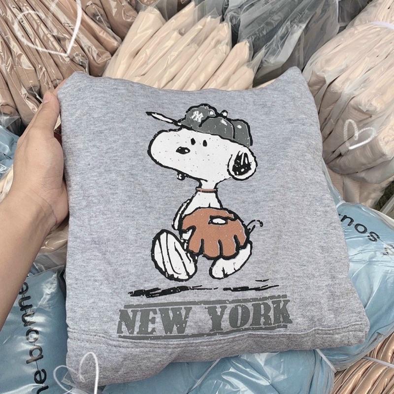 Áo Hoodie In Cún NewYork Áo Khoác Nỉ Ngoại Tay Phồng Unisex