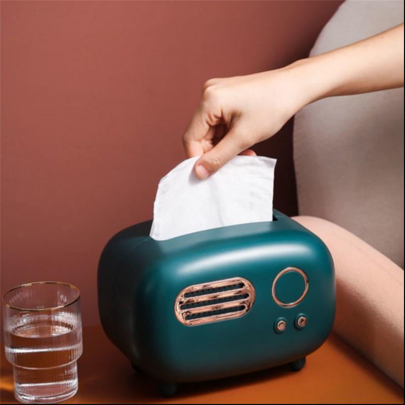 PVN33286 Hộp đựng khăn giấy để bàn hình radio cao cấp phong cách vintage - Radio Tissue Box T2
