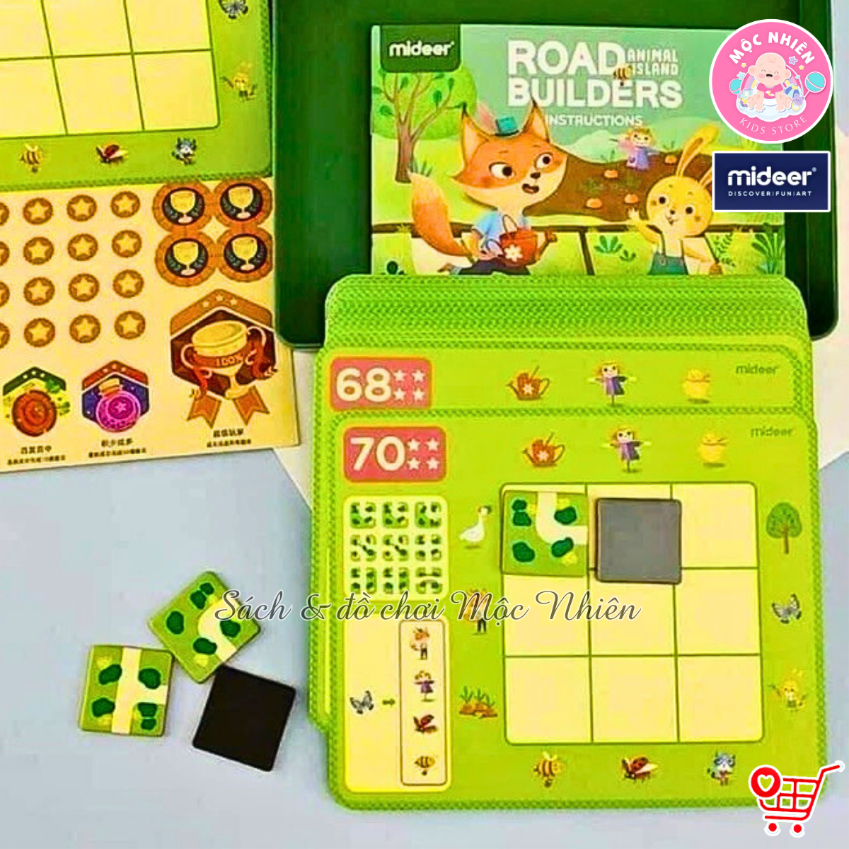 Đồ chơi ghép hình tìm đường trên đảo - Road Builders Animal Island - Mideer MD2076