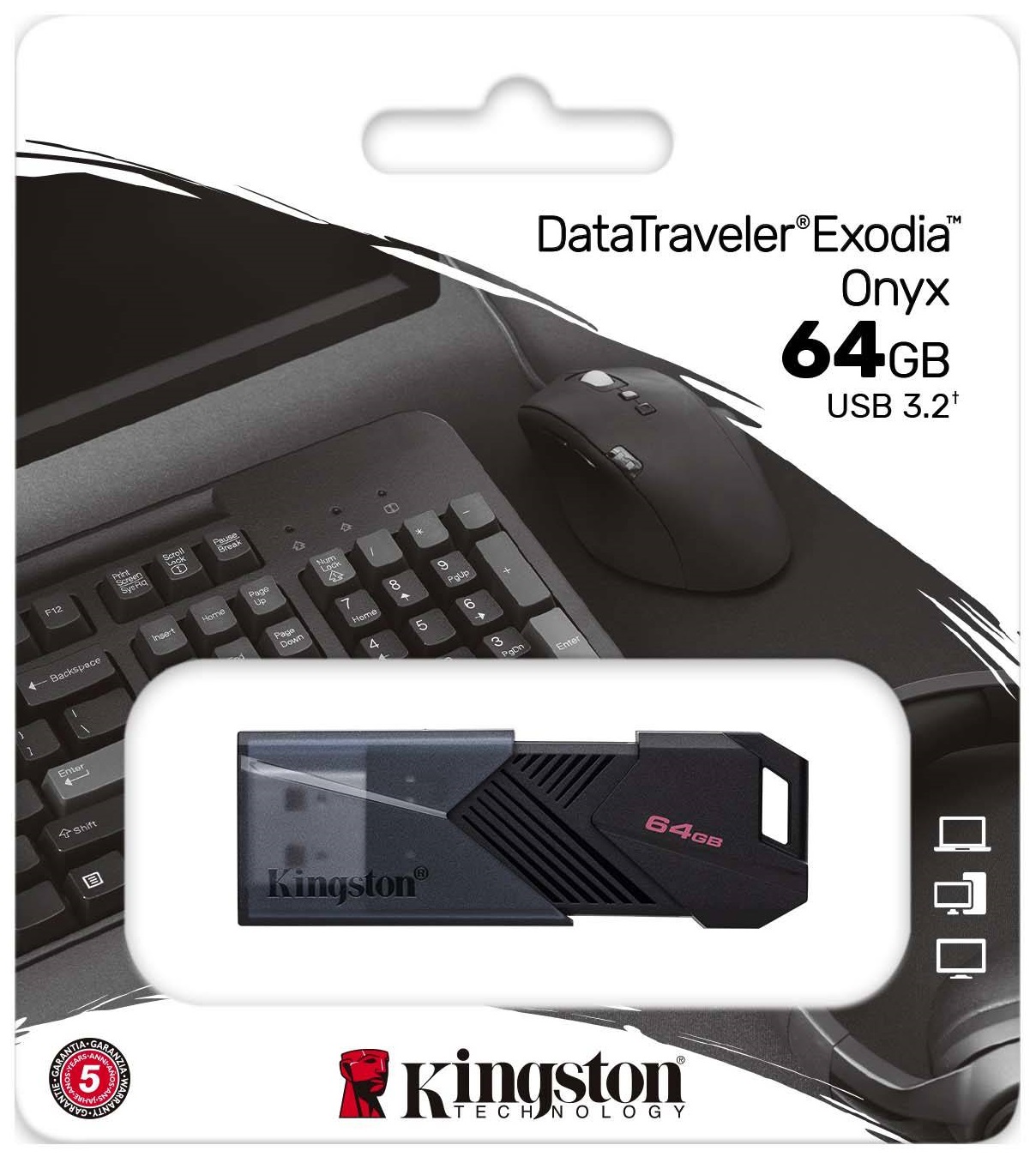 USB Kingston 3.2 Gen 1 DataTraveler Exodia Onyx USB Flash Drive 64G / 128G / 256G - Hàng Chính Hãng