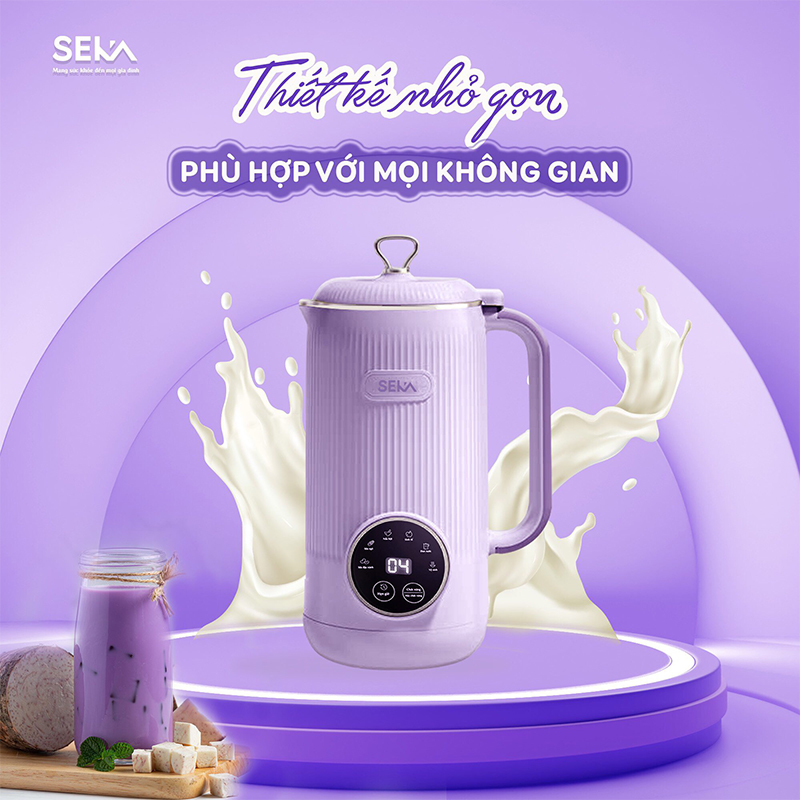 Máy làm sữa hạt mini, Máy xay sữa hạt đa năng SEKA SK320 600ml công suất 600W 5 chức năng bảo hành 12 tháng - Hàng chính hãng
