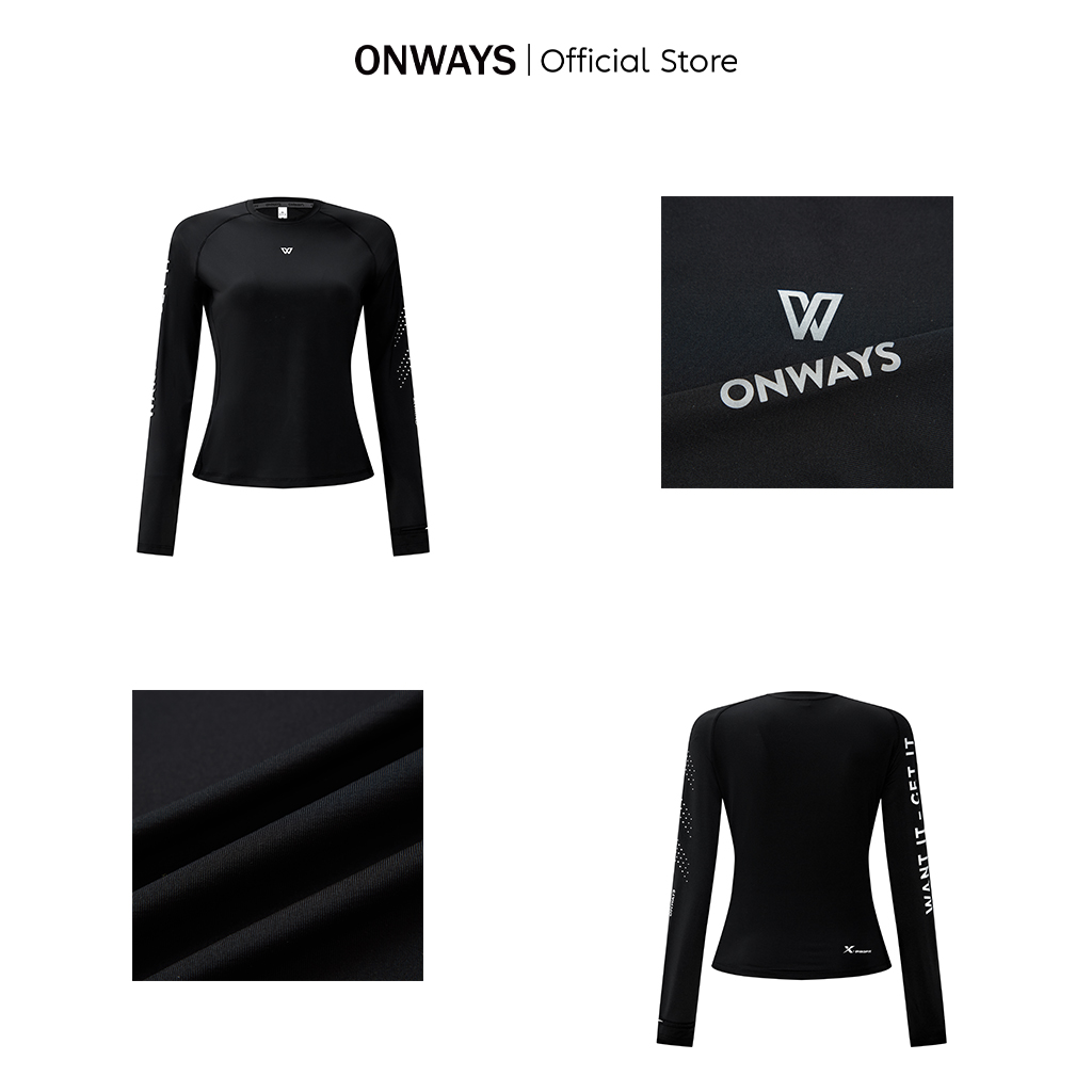 ONWAYS Áo Thun Thể Thao Nữ Tay Dài Siêu Co Giãn, Kháng Khuẩn, Nhanh Khô KARLA LONG SLEEVE T-SHIRT W5230
