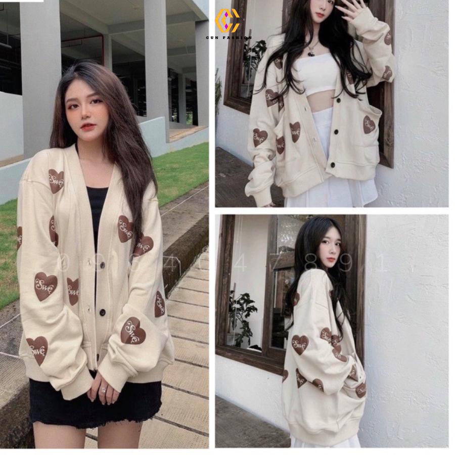 Áo Cardigan Form Rộng Nhiều Họa Tiết Xinh Xắn phong cách Hàn quốc