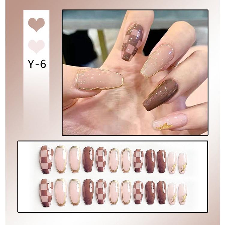 Bộ 24 Móng Tay Giả Kèm Keo Dán Chăm Sóc Móng Tiện Dụng