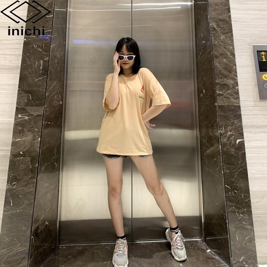 Áo thun unisex INICHI tay lỡ form rộng HOT TREND in hình dưa hấu - IC640