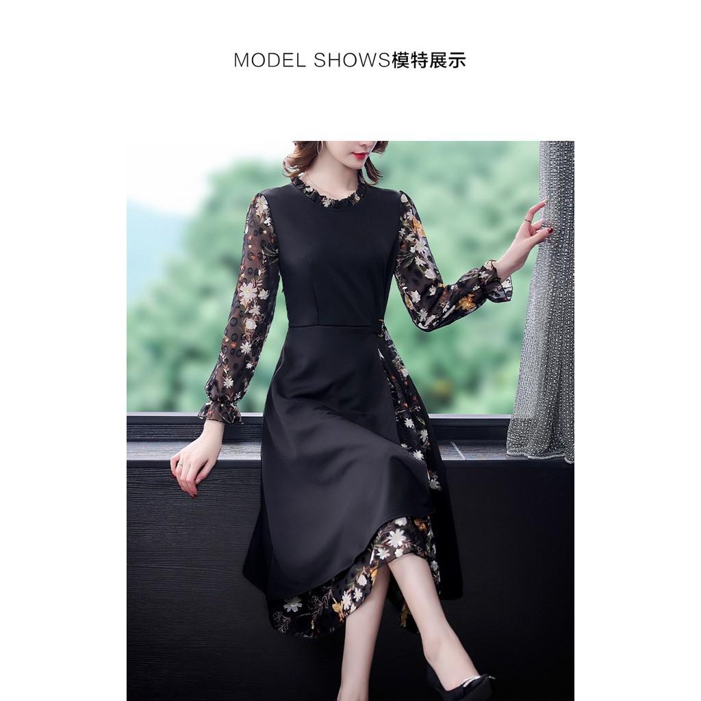Đầm hoa trung niên cao cấp dành cho quý cô LT678-0421