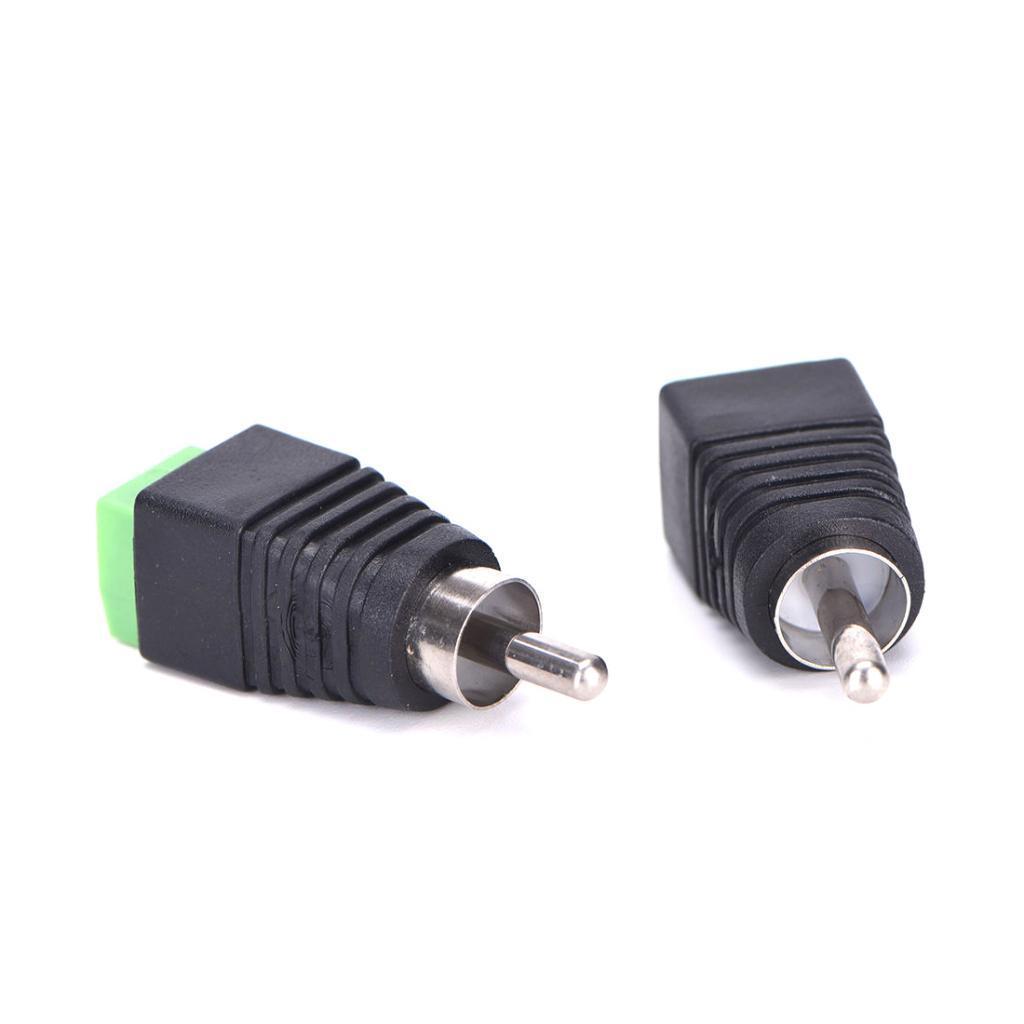 4x Speaker RCA Wire to AV Phono Male RCA Connector Terminal Adapter