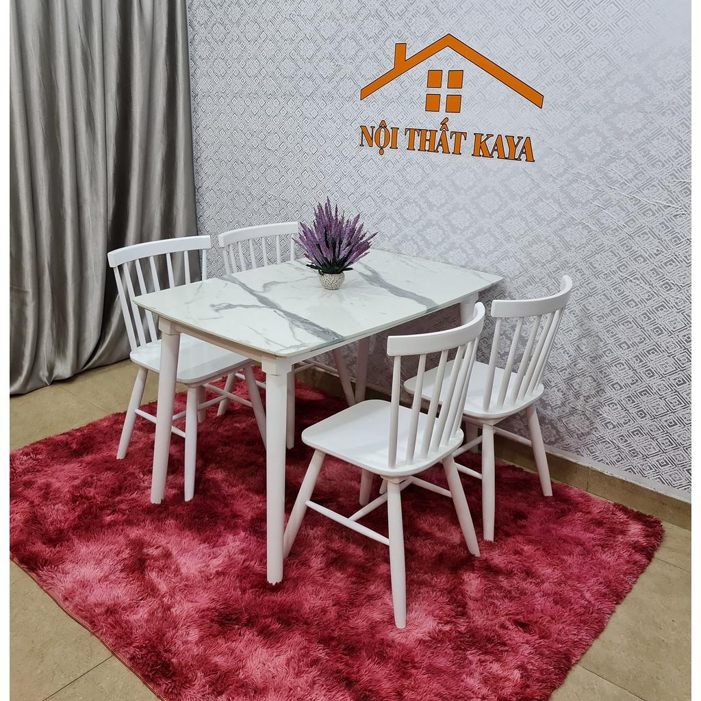 Bộ bàn ăn mặt đá 4 ghế Sunny