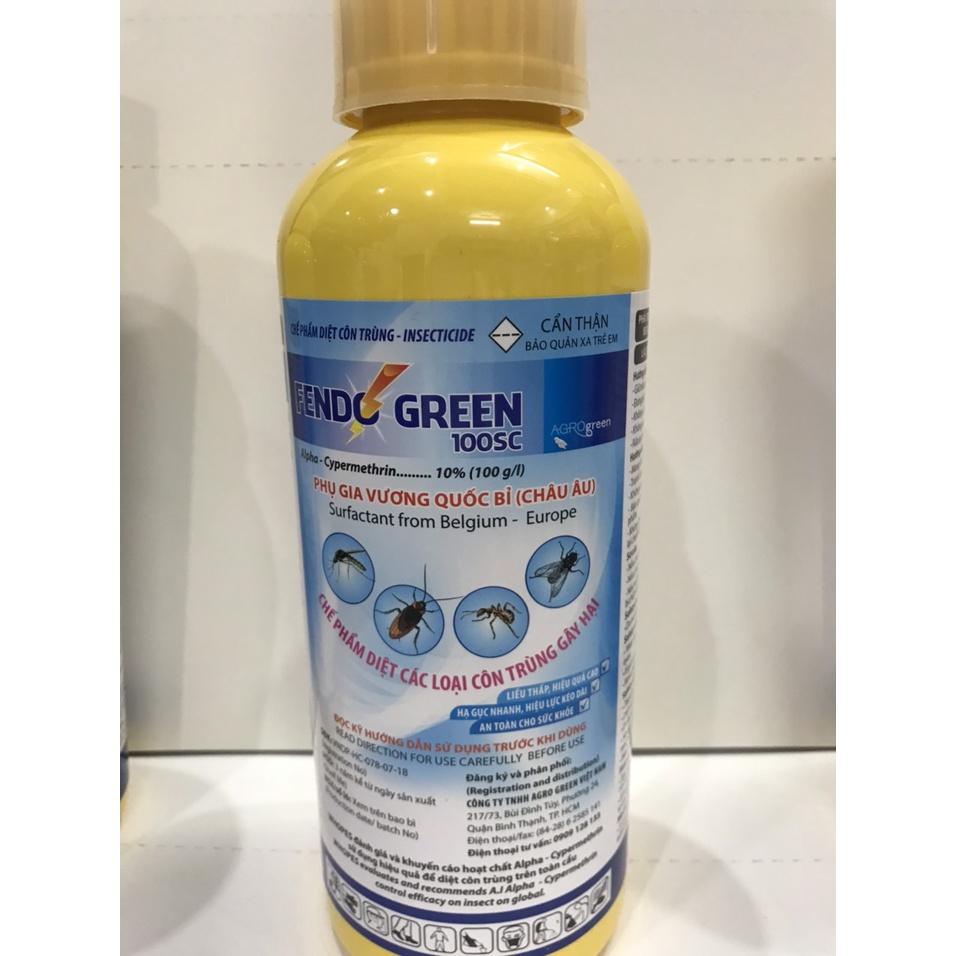 Thuốc diệt muỗi Fendo Green, chai 1 lít, nhập khẩu từ Vương Quốc Bỉ . Phun phòng chống sốt xuất huyết hiệu quả,