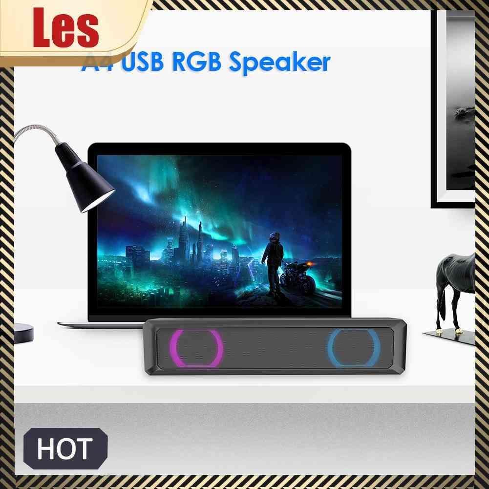 Loa Nghe Nhạc A4 6W RGB Cổng USB Có Dây Cho PC / TV