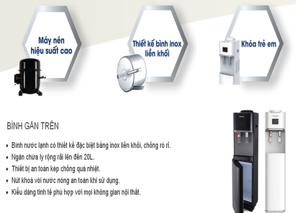 Máy Nước Nóng Lạnh TOSHIBA RWF-W1664TV(K)