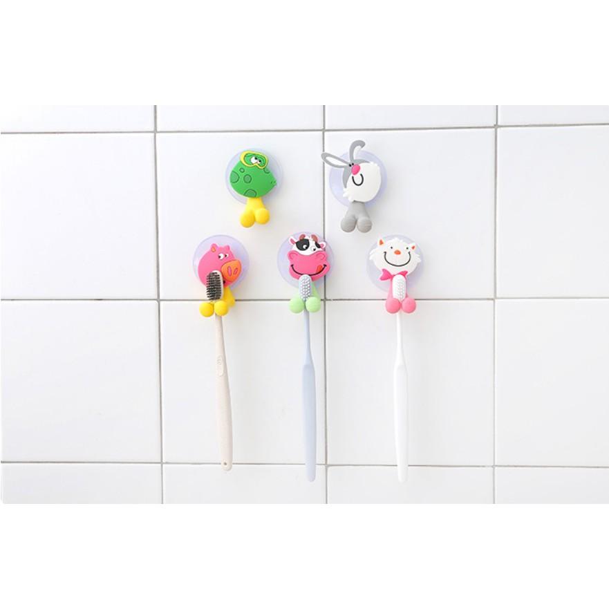 Dụng cụ kẹp bàn chải đánh răng hình thú xinh xắn hút chân không.