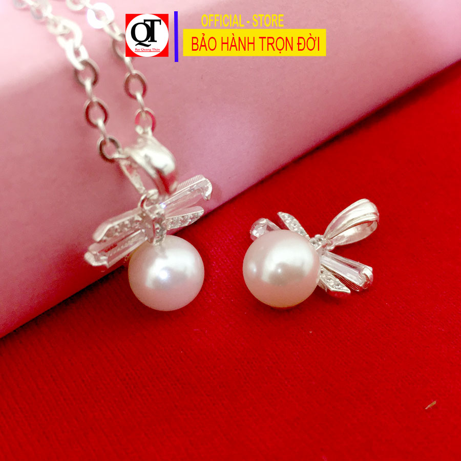 Dây chuyền nữ bạc 925 mặt dây gắn ngọc trai size 6ly cao cấp phong cách thời trang trang sức Bạc Quang Thản - QTBTS16