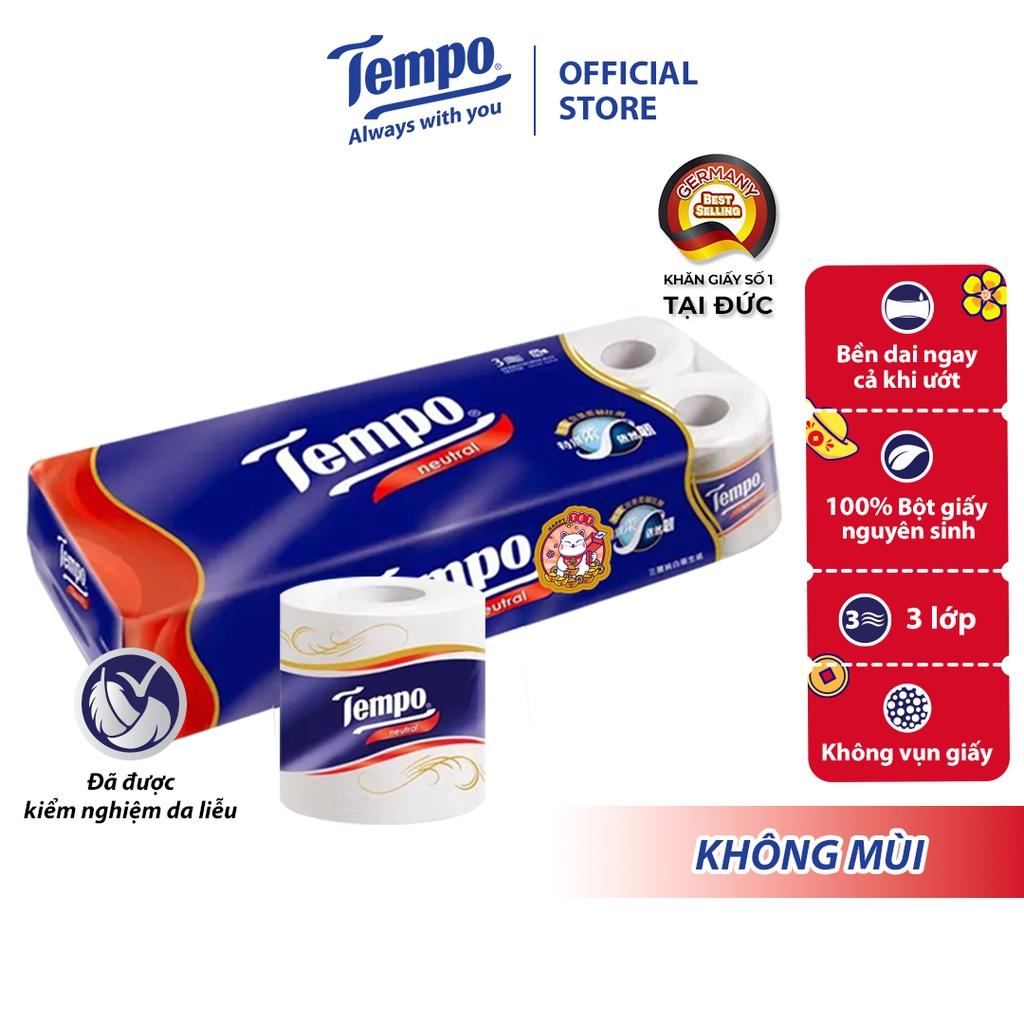 [MUA 1 LỐC TẶNG 1 GÓI RÚT NGẪU NHIÊN] Giấy vệ sinh cao cấp Tempo Toipa - 3 lớp bền dai, an toàn cho da (Lốc 10 Cuộn)