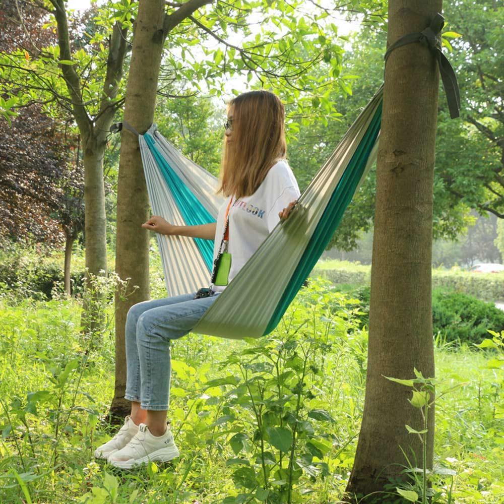 Đi Bộ Đường Dài Cắm Trại 240Cm Võng Di Động Nylon An Toàn Dù Hamac Treo Ghế Xoay Ngoài Trời Đôi Người Giải Trí Hamak