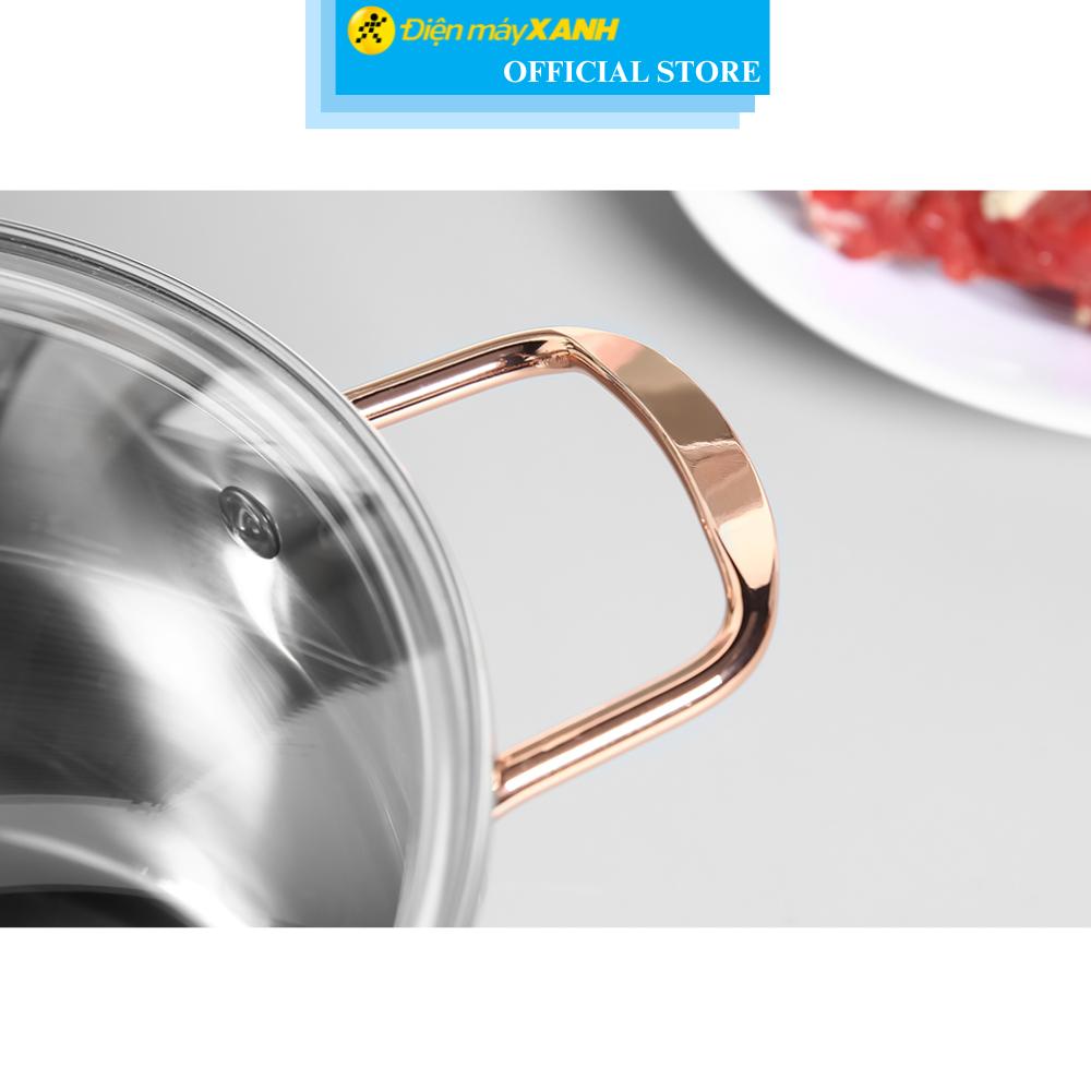 Bộ 3 nồi inox 3 đáy nắp kính Sunhouse SHG306 - Hàng Chính Hãng