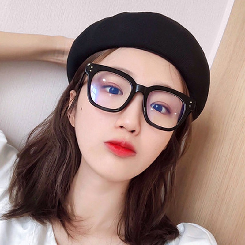 Mắt kính không độ kính ULZZANG dáng vuông siêu cute KM18