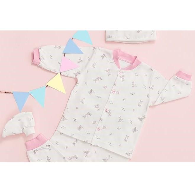 Bộ quần áo Miomio dài tay cài giữa dày 100% cotton