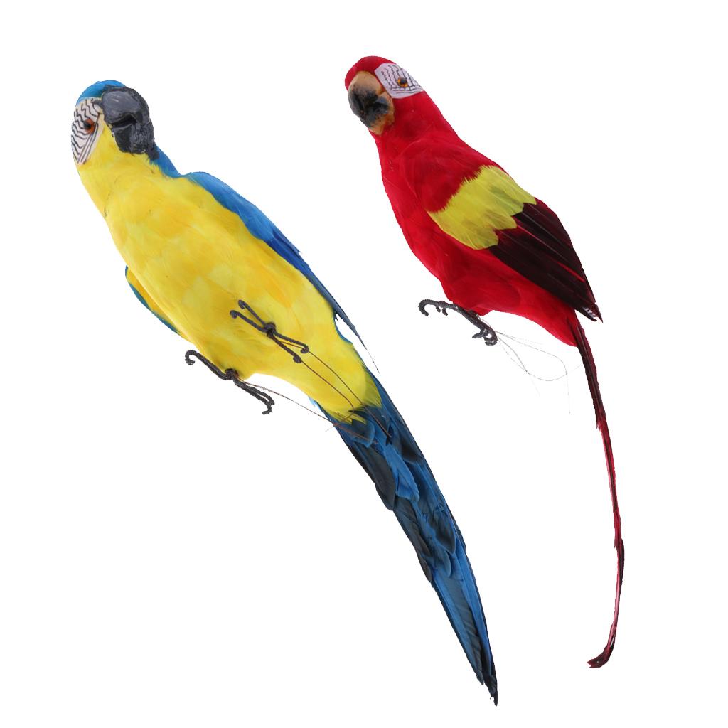 Xanh & Đỏ Lông Vũ Chim Thực Tế Nhà Trang Trí Sân Vườn Vật Trang Trí Con Vẹt Chim