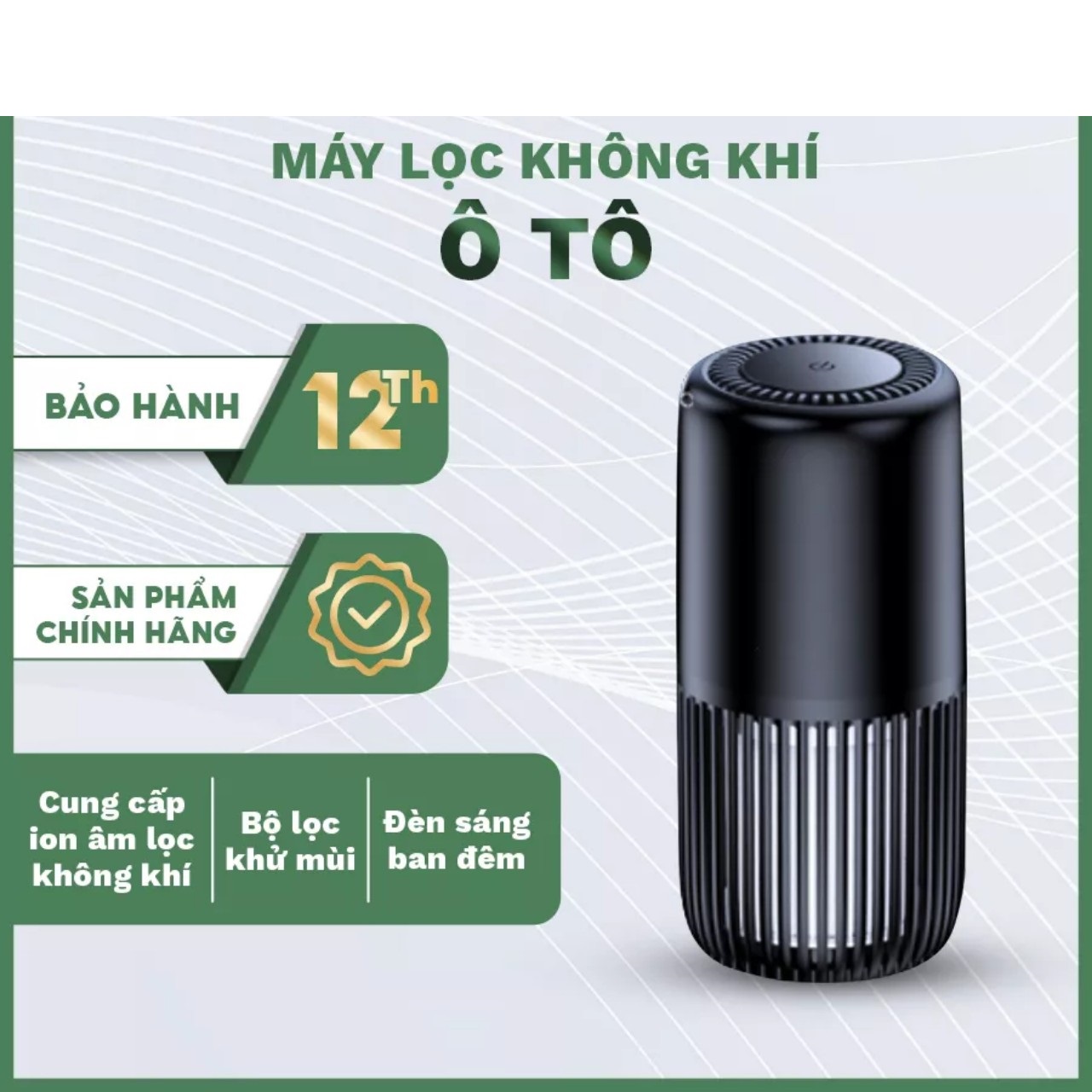 Máy lọc không khí ô tô khuếch tán tinh dầu 2in1 tạo hương thơm khử mùi hôi diệt khuẩn cao câp, phụ kiện xe hơi