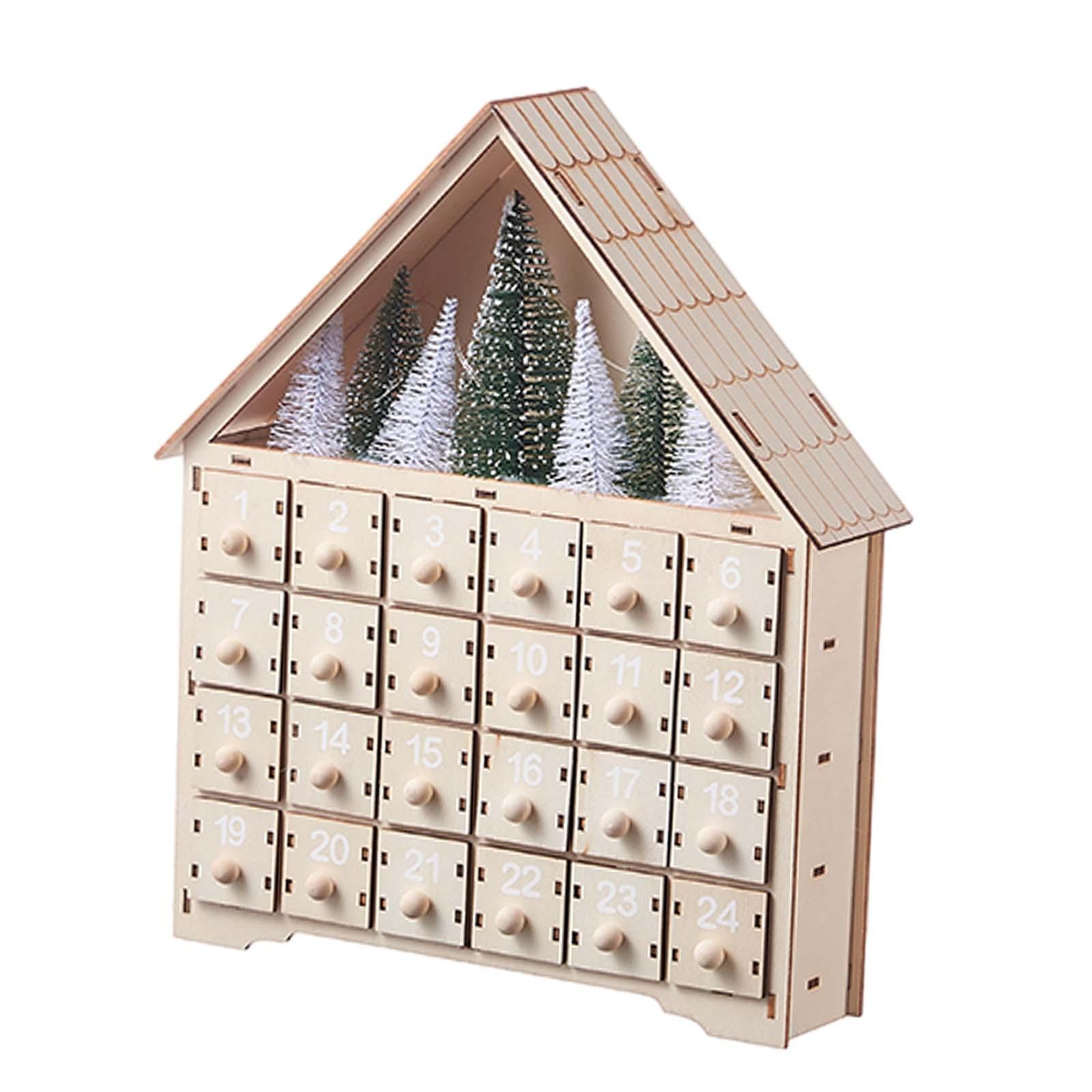 Advent Calendar 24 Day Decoration Wooden Advent Calendar Decoration Christmas for Shop Window