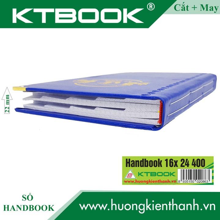 SỔ GHI CHÉP BÌA DA KTBOOK HANDBOOK CAO CẤP 400 trang size 16 x 24 cm ruột giấy in caro (CẮT góc + MAY gáy)